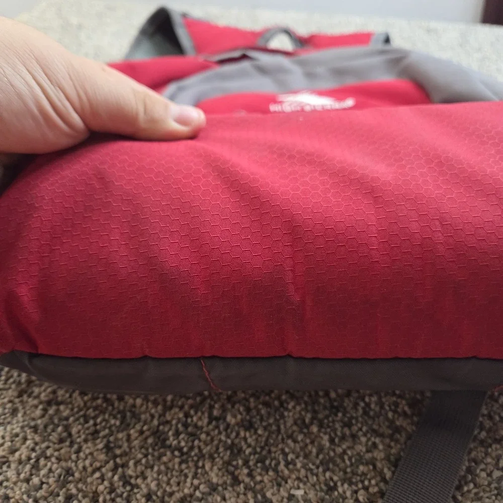 High Sierra Strap System Red & Gray Back Pack Hiking Outdoor Trail Country